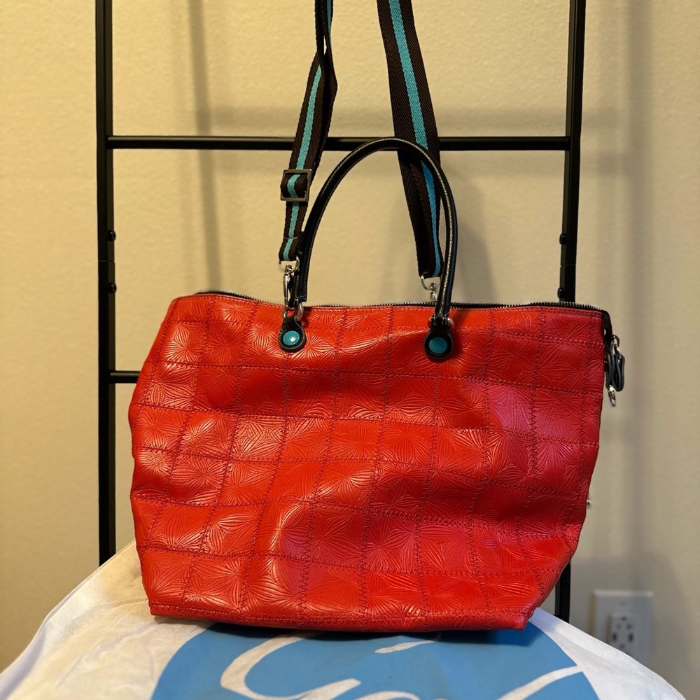 GABS changeable bag red leather made in Italy